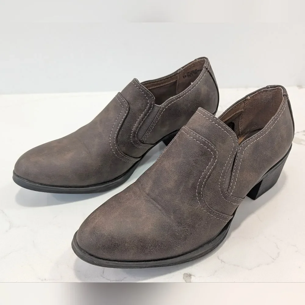 Euro Soft By Sofft Boots Short  Bootie Alena Women Sz 8M Brown Vegan Block Heel